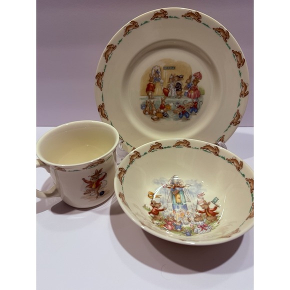 Royal Doulton Other - Royal Doulton Bunnykins 3pc Set Bowl Plate Mug Vintage England